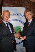 DBT Chair presents plaque to Trust Patron Dr David Llewellyn